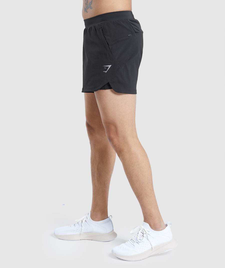 Panske Šortky Gymshark Speed Evolve 3" 2 In 1 Čierne | LI4879510